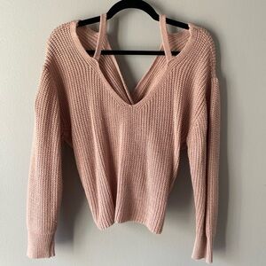 Cozy Reversable Twist Knot Light Pink Sweater